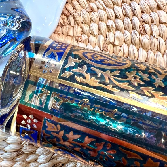 Vintage Georges Briard Sari Bar Glasses Mid Century 22Kt Gold Hollywood Regency - Picture 5 of 6